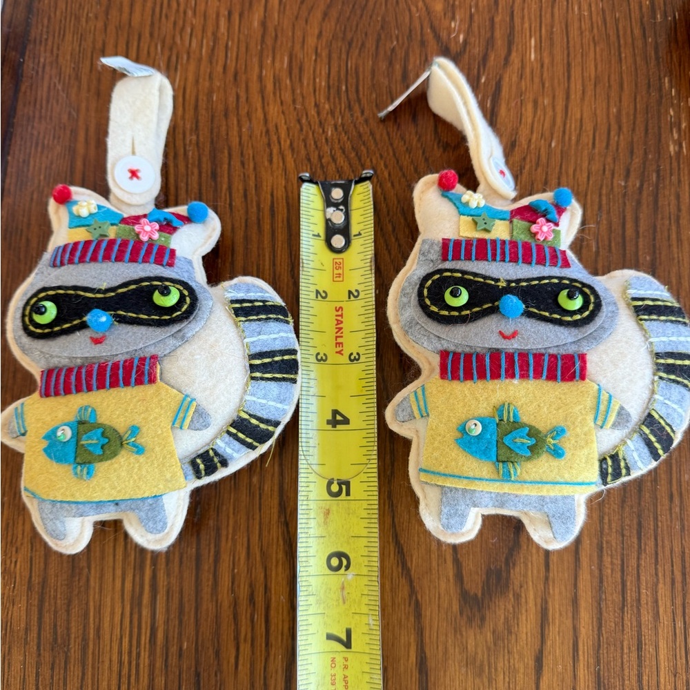 Boho Colorful lot of 23 Christmas Ornaments Owl, Beaver, Bird, Raccoon - Picture 6 of 14